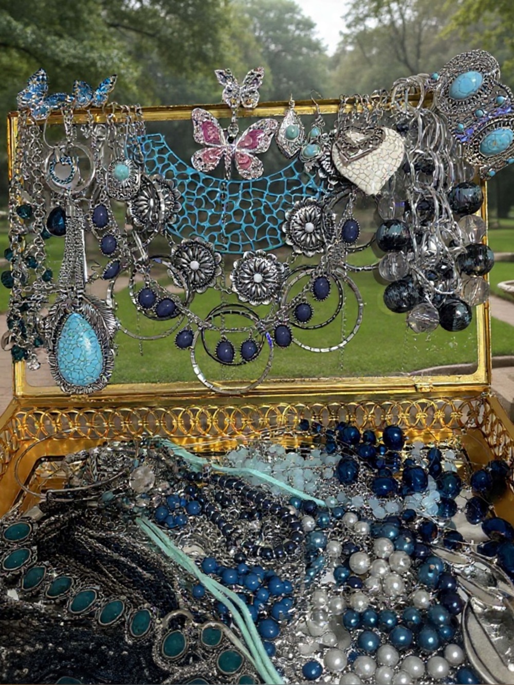 Blue Turquoise Jewelry  50 Pieces Bracelets Necklaces Rings Vintage To Now Style